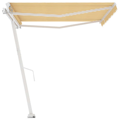 Toldo retrátil manual independente 450x300 cm amarelo e branco