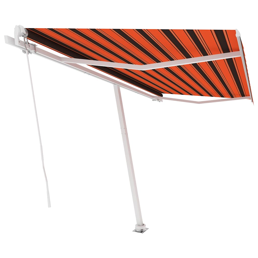 Toldo retrátil manual independente 450x300cm laranja e castanho