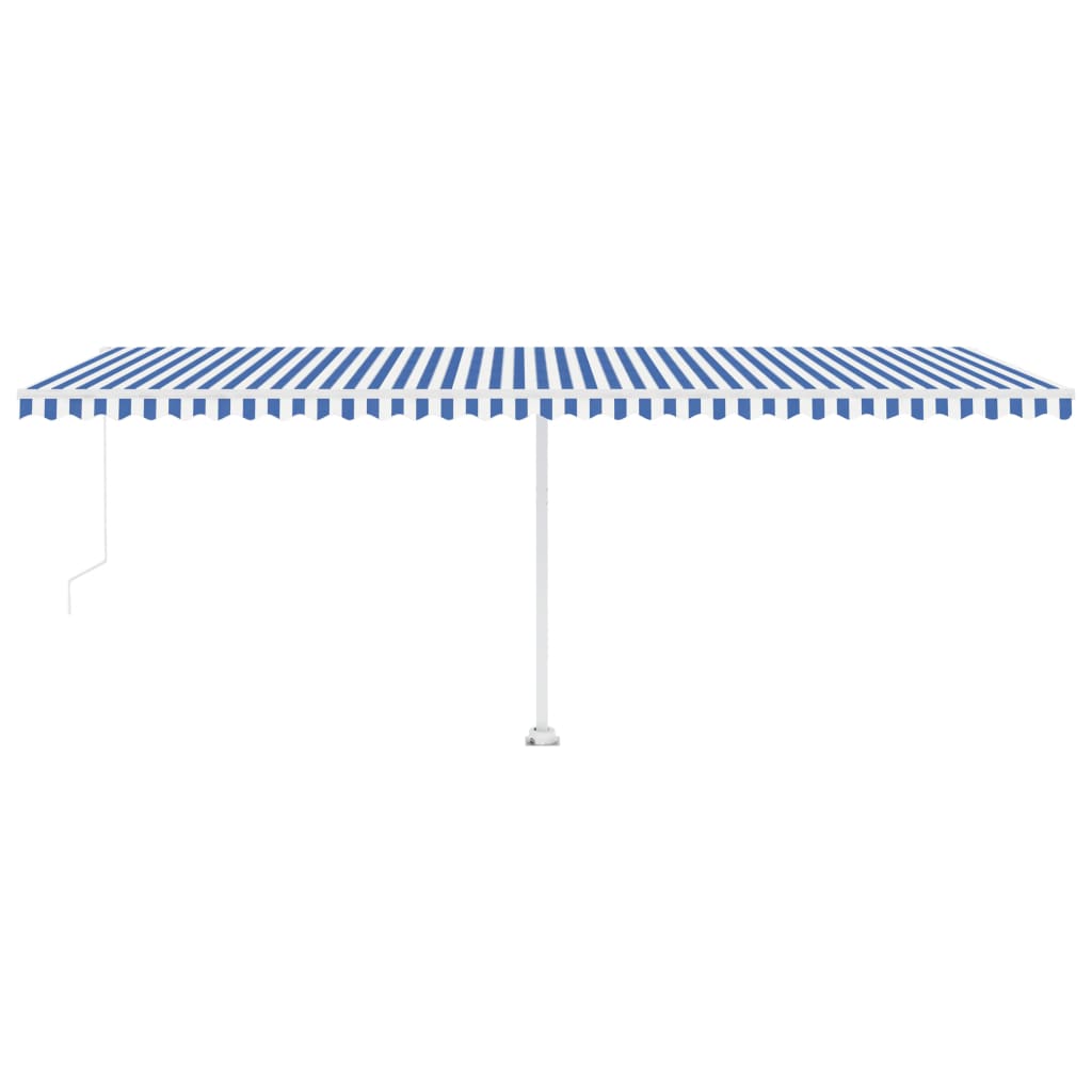 Toldo retrátil manual independente 600x300 cm azul e branco
