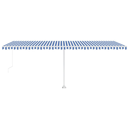 Toldo retrátil manual independente 600x300 cm azul e branco