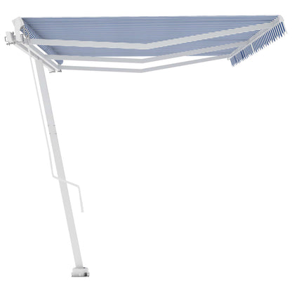 Toldo retrátil manual independente 600x300 cm azul e branco