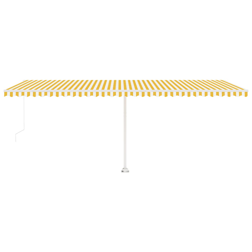 Toldo retrátil manual independente 600x300 cm amarelo e branco