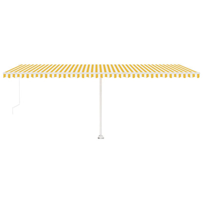 Toldo retrátil manual independente 600x300 cm amarelo e branco