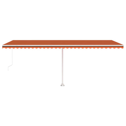 Toldo retrátil manual independente 600x300cm laranja e castanho