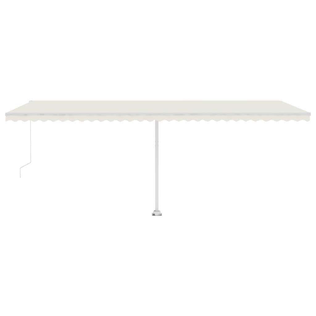Toldo retrátil manual com LED 600x300 cm cor creme