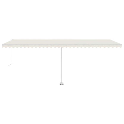 Toldo retrátil manual com LED 600x300 cm cor creme