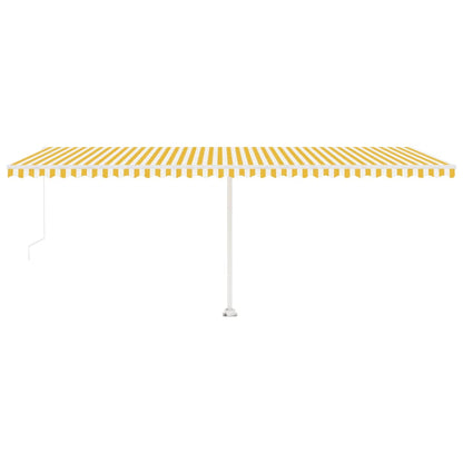 Toldo retrátil manual com LED 600x300 cm amarelo e branco