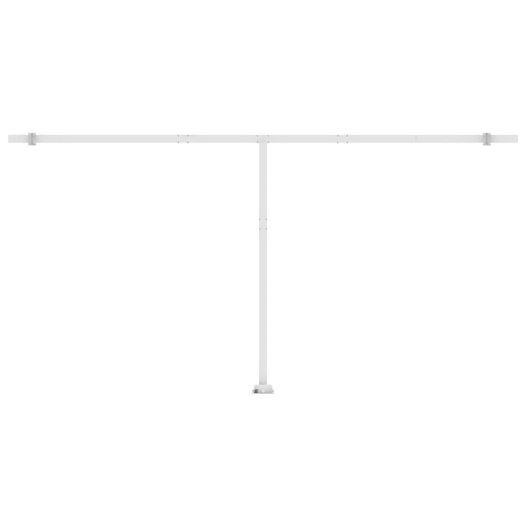 Toldo retrátil manual com LED 600x300 cm amarelo e branco