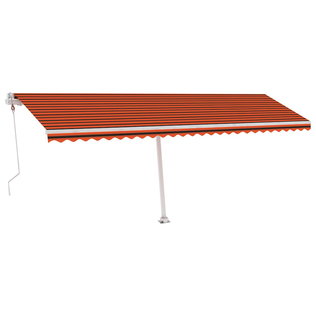 Toldo automático independente 600x300 cm laranja e castanho