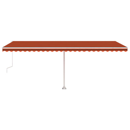 Toldo autom. LED e sensor de vento 600x300 cm laranja/castanho