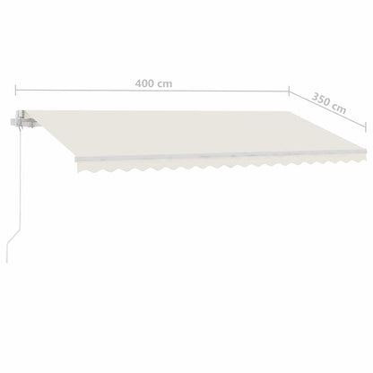 Toldo retrátil manual independente 400x350 cm cor creme