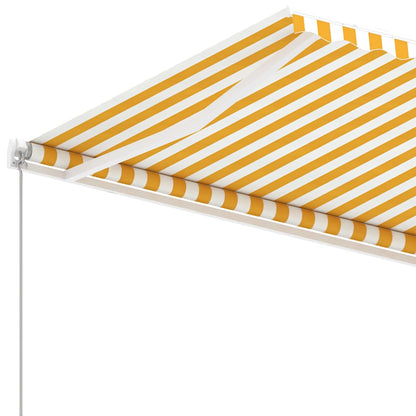 Toldo retrátil manual independente 400x350 cm amarelo e branco