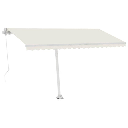 Toldo retrátil manual com LED 400x350 cm cor creme