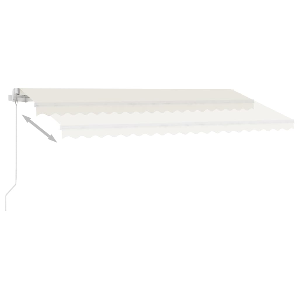 Toldo retrátil manual com LED 400x350 cm cor creme
