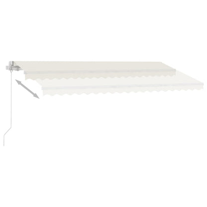 Toldo retrátil manual com LED 400x350 cm cor creme