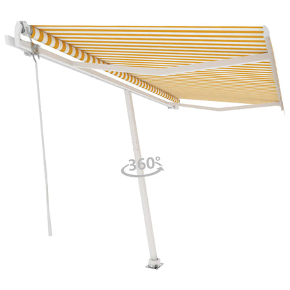 Toldo automático independente 400x350 cm amarelo e branco