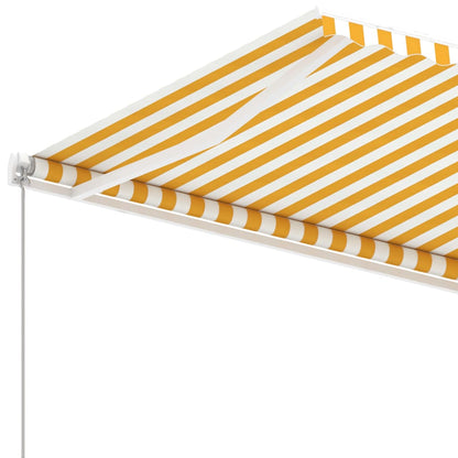 Toldo retrátil manual independente 450x350 cm amarelo e branco