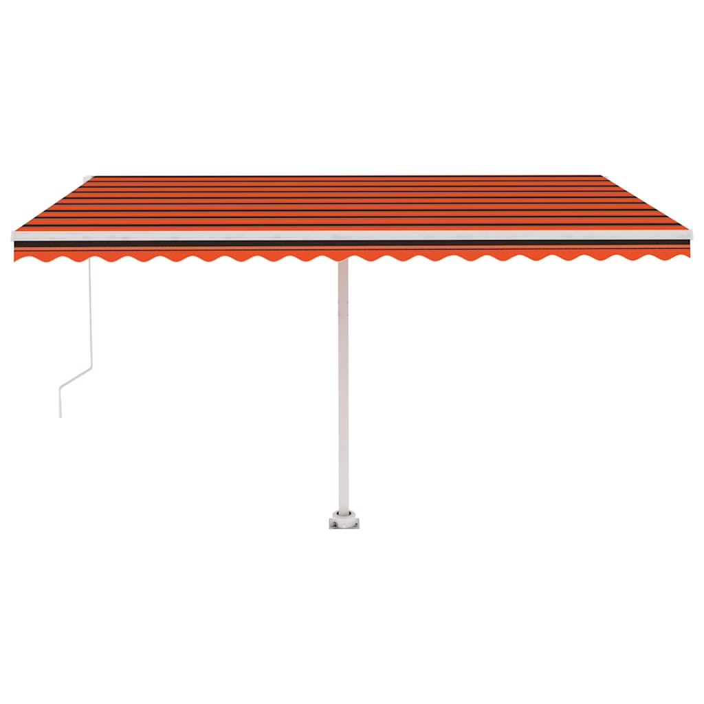 Toldo retrátil manual independente 450x350cm laranja e castanho