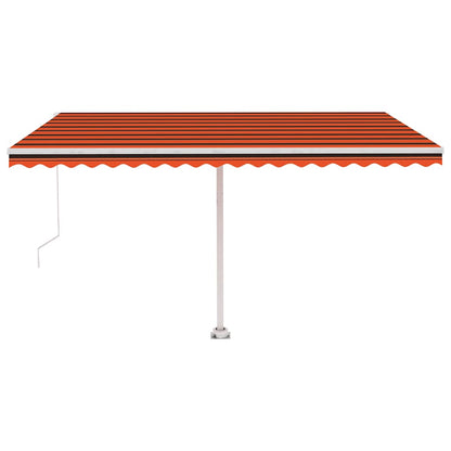 Toldo retrátil manual independente 450x350cm laranja e castanho