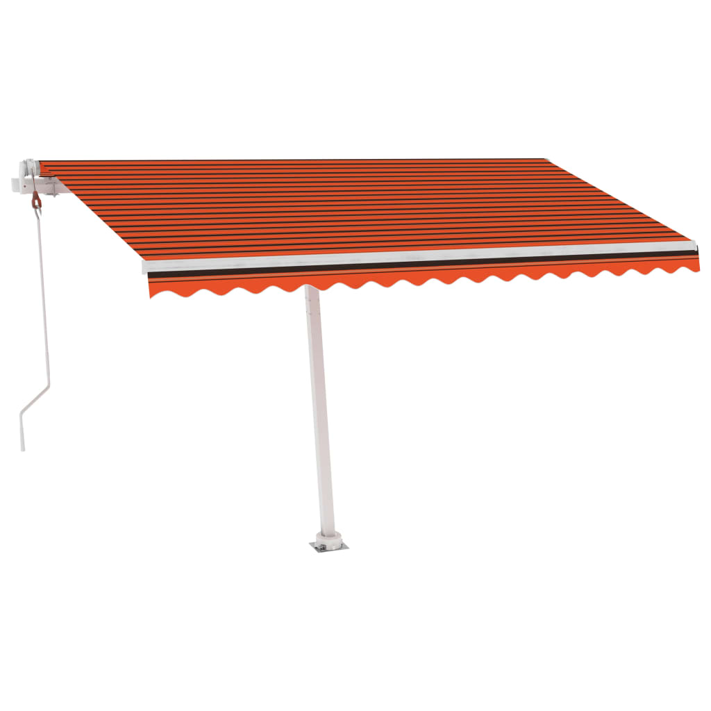 Toldo automático independente 450x350 cm laranja e castanho