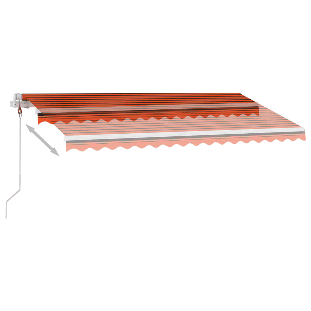 Toldo automático independente 450x350 cm laranja e castanho