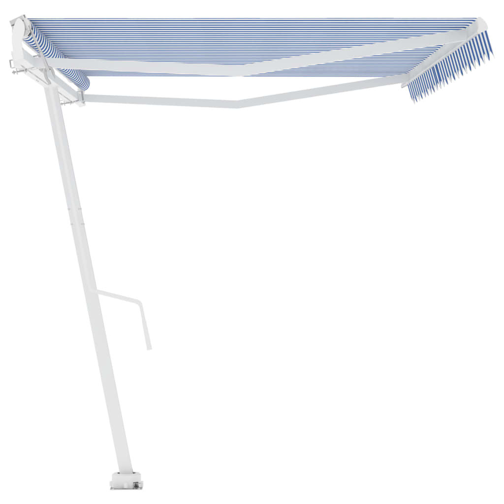 Toldo automático independente 500x350 cm azul e branco