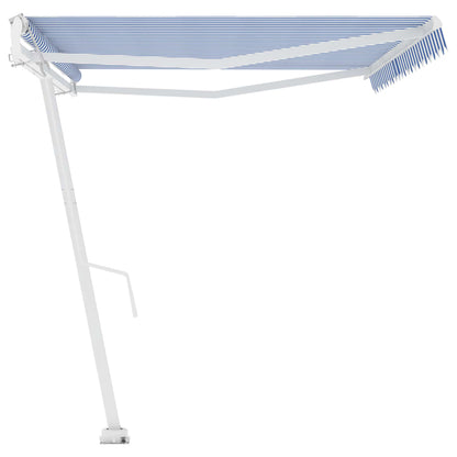 Toldo automático independente 500x350 cm azul e branco