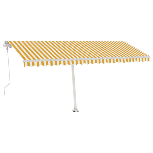 Toldo automático independente 500x350 cm amarelo e branco