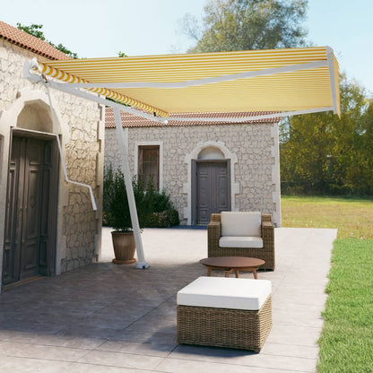 Toldo automático independente 500x350 cm amarelo e branco