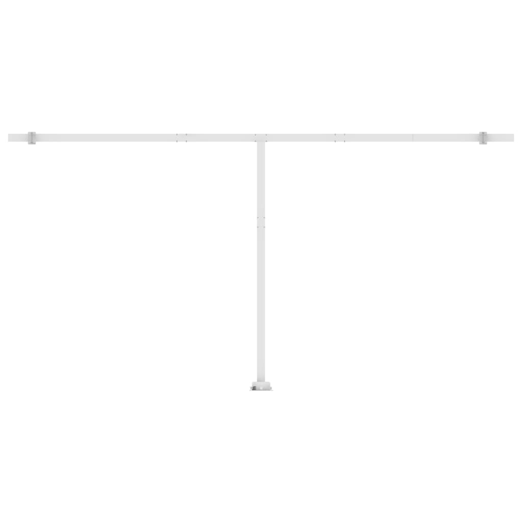 Toldo retrátil manual com LED 600x350 cm azul e branco