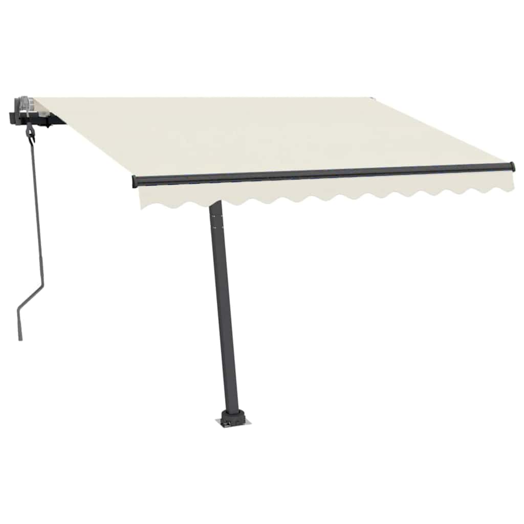 Toldo retrátil manual com LED 300x250 cm cor creme
