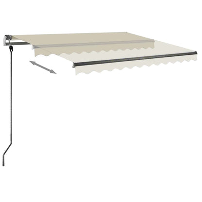 Toldo retrátil manual com LED 300x250 cm cor creme