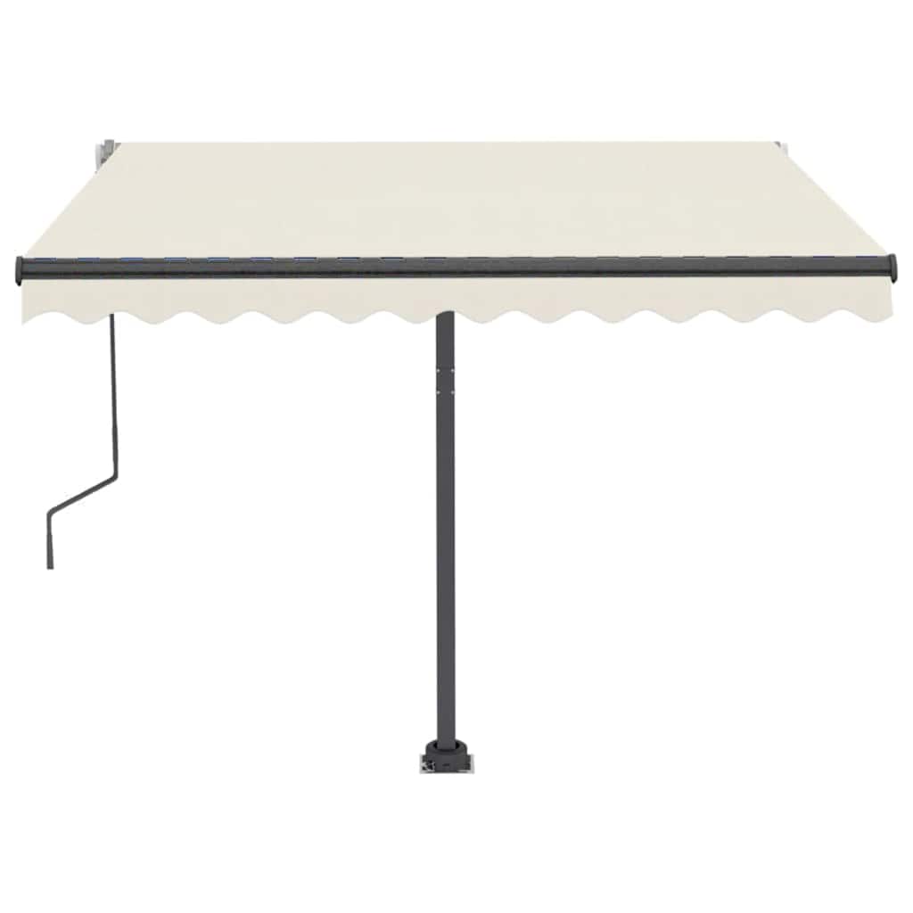 Toldo retrátil manual com LED 300x250 cm cor creme