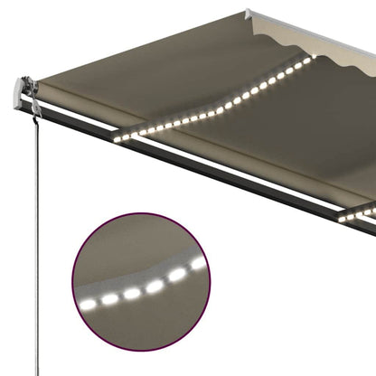 Toldo retrátil manual com LED 300x250 cm cor creme