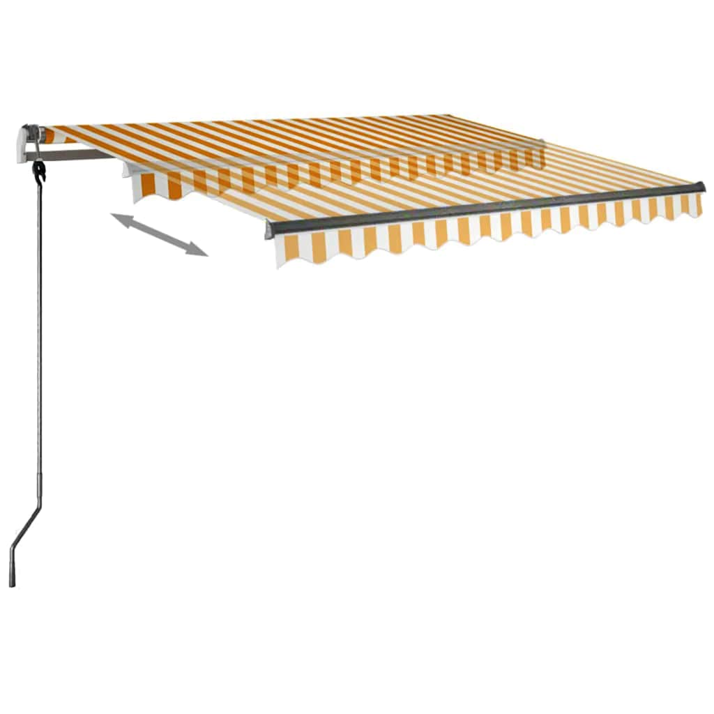 Toldo retrátil manual com LED 300x250 cm amarelo e branco
