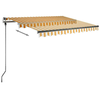 Toldo retrátil manual com LED 300x250 cm amarelo e branco