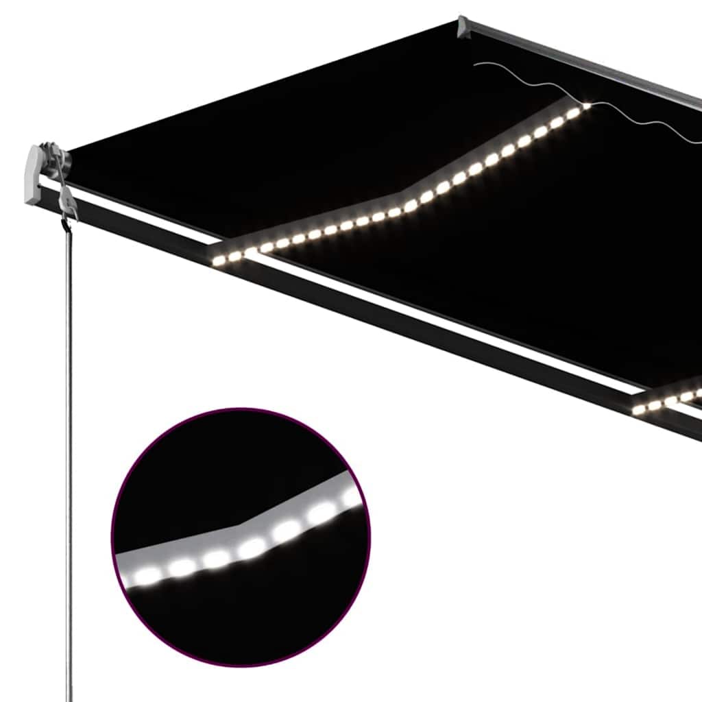 Toldo retrátil manual com LED 300x250 cm antracite