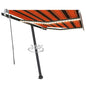 Toldo retrátil manual com LED 300x250 cm laranja e castanho