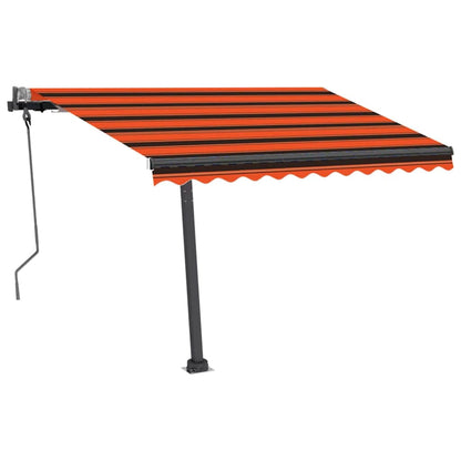 Toldo retrátil manual com LED 300x250 cm laranja e castanho