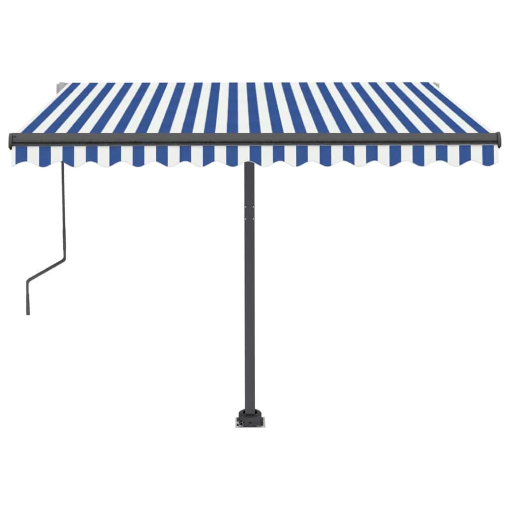 Toldo automático independente 300x250 cm azul e branco