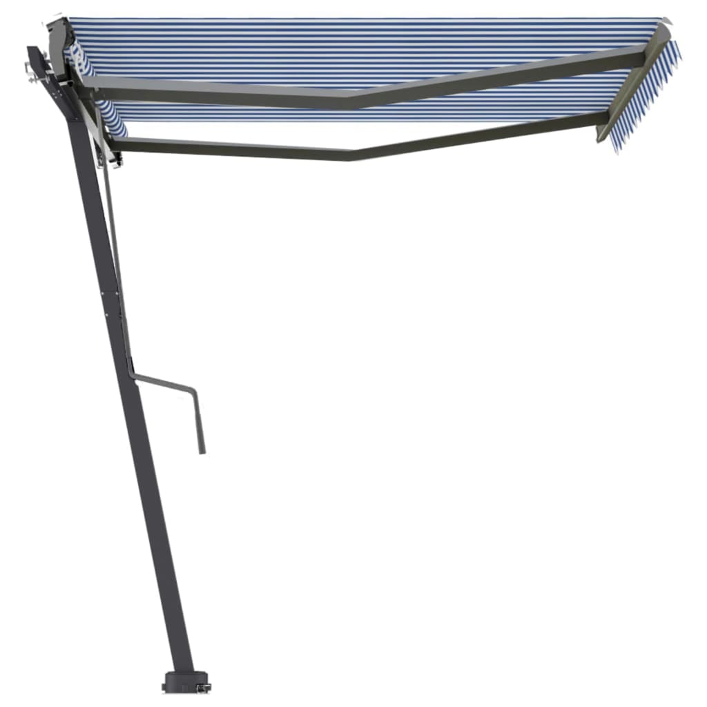 Toldo automático independente 300x250 cm azul e branco