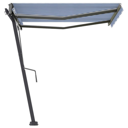 Toldo automático independente 300x250 cm azul e branco