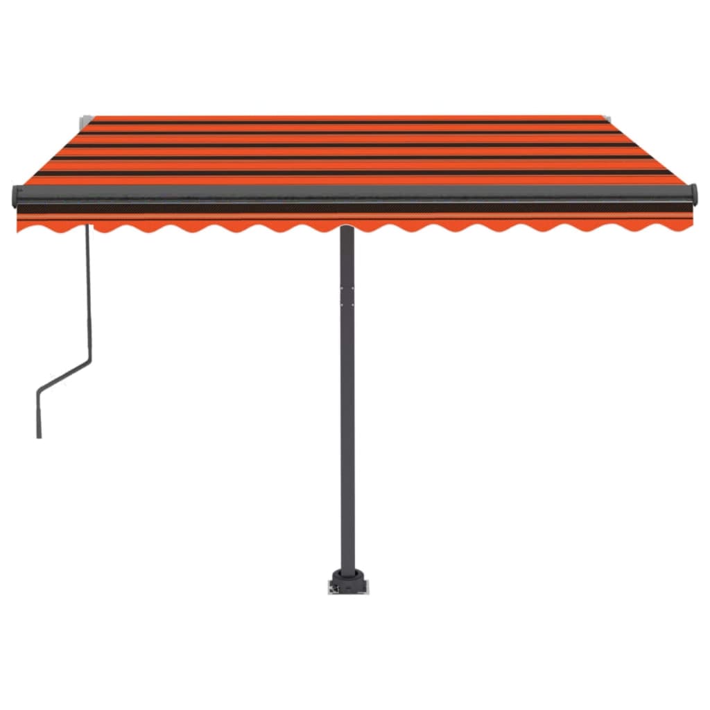 Toldo automático independente 300x250 cm laranja e castanho