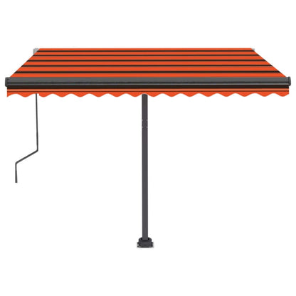 Toldo automático independente 300x250 cm laranja e castanho