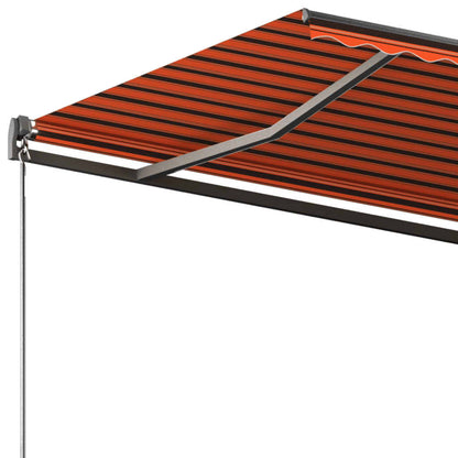 Toldo automático independente 300x250 cm laranja e castanho