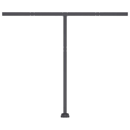 Toldo retrátil manual com LED 350x250 cm azul e branco