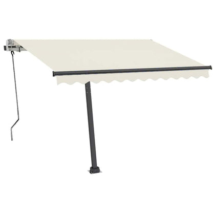 Toldo retrátil manual com LED 350x250 cm cor creme