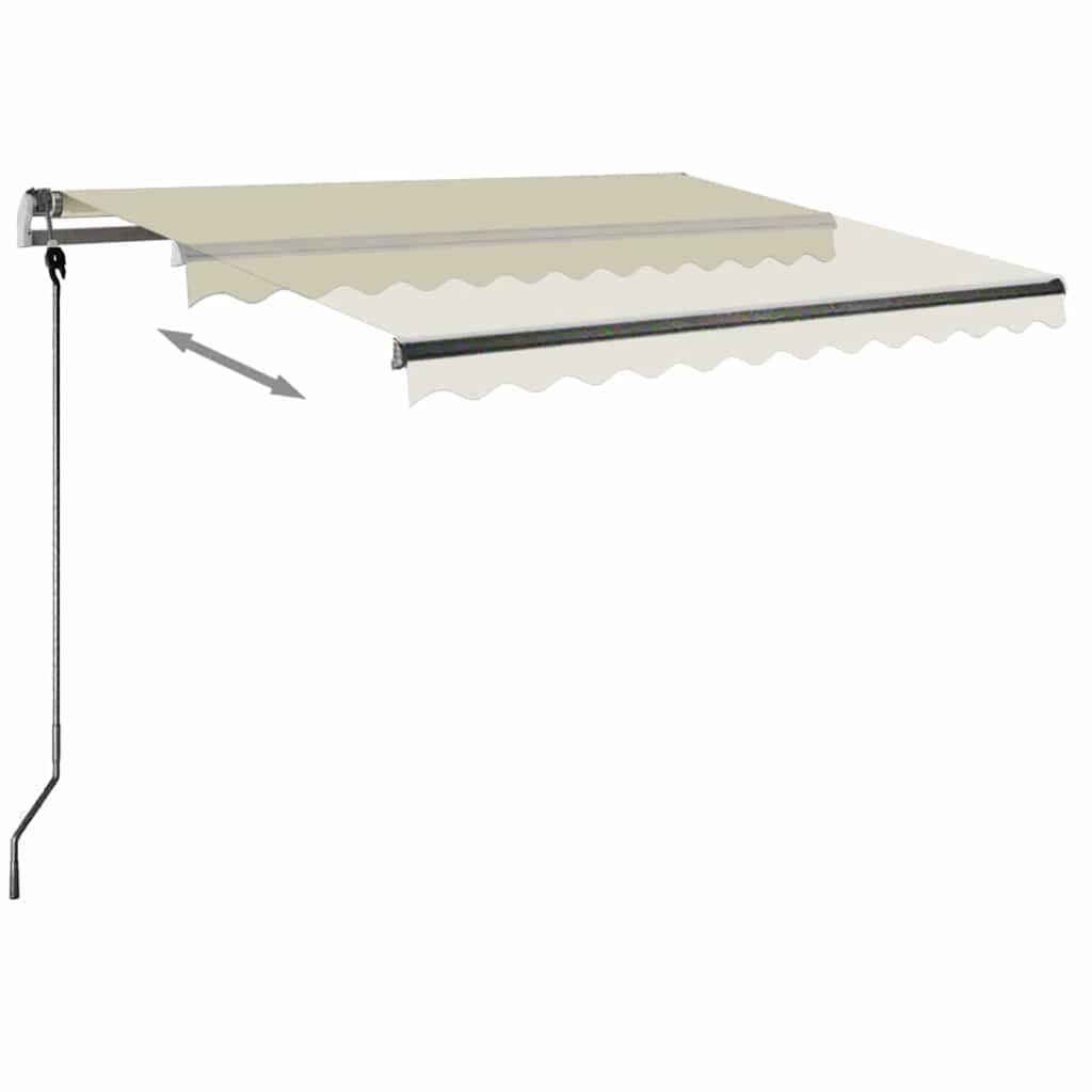 Toldo retrátil manual com LED 350x250 cm cor creme