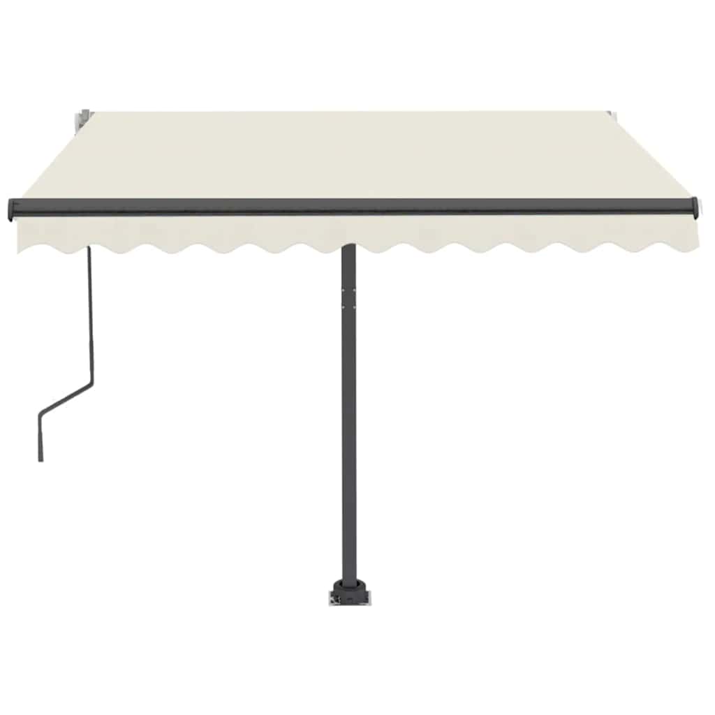 Toldo retrátil manual com LED 350x250 cm cor creme