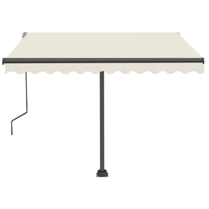 Toldo retrátil manual com LED 350x250 cm cor creme